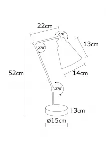 ASIR Stolná lampa MANAVGAT - N-598 biela