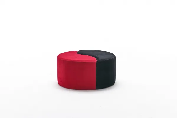 Taburette Alis Pouf Červená a čierna