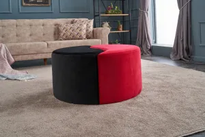 Taburette Alis Pouf Červená a čierna