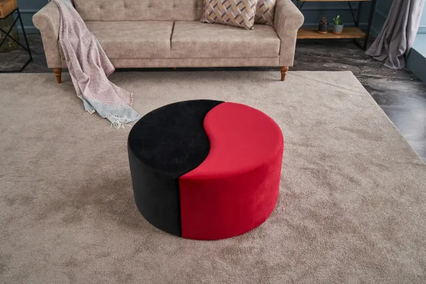 Taburette Alis Pouf Červená a čierna