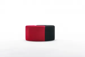Taburette Alis Pouf Červená a čierna