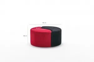 Taburette Alis Pouf Červená a čierna
