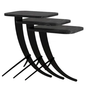 Skladací stôl Pion Black Marble, 3 ks