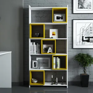 Knižnica Box - White, Yellow