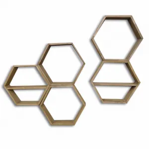 Nástenná polica Hex003