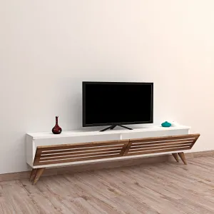 TV stolík Hill - Walnut, White