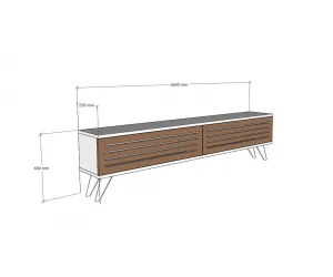 TV stolík Hill - Walnut, White