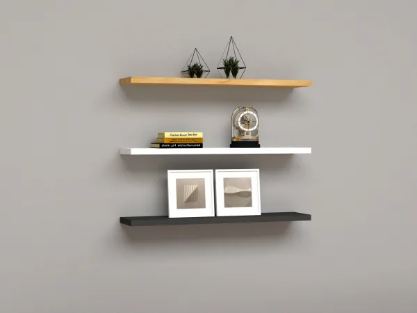 Kalune Design Sada 3 nástěnných polic Boss dub safírový/antracitová/bílá