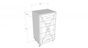 Komoda Planet Anthracite a Oak