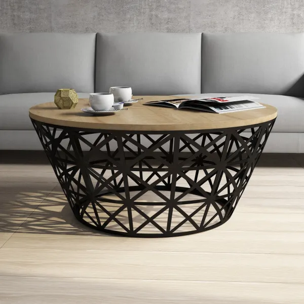 Konferenčný stolík Stil Metal Ferforje - Oak