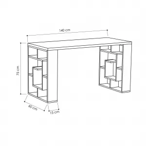 Písací stôl Maze - White, Oak