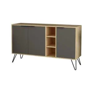 Konzolový stolík Clara Console - Oak, Anthracite