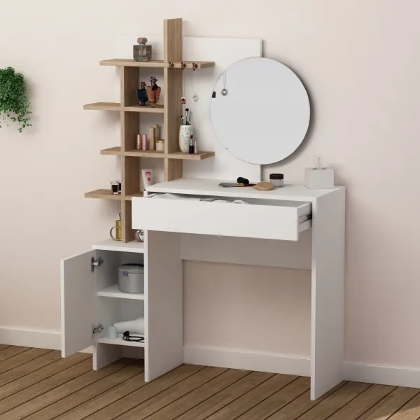 Toaletný stolík Mup White and Oak