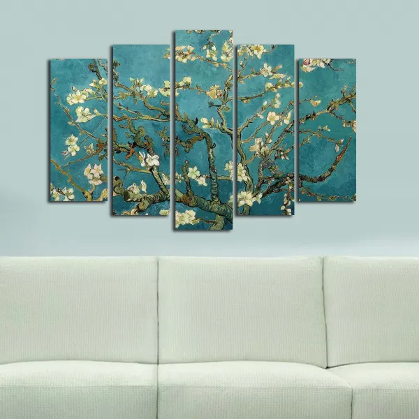 ASIR Súbor obrazov na plátne reprodukcia ALMOND BLOSSOM V. V. GOGH 105 cm