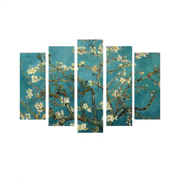 ASIR Súbor obrazov na plátne reprodukcia ALMOND BLOSSOM V. V. GOGH 105 cm