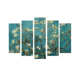 ASIR Súbor obrazov na plátne reprodukcia ALMOND BLOSSOM V. V. GOGH 105 cm