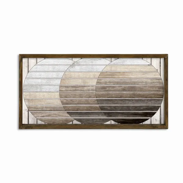 ASIR Drevená dekorácia na stenu KRUHY 120 cm MDF