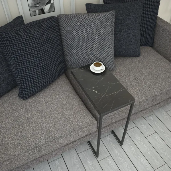 Rozkladací stôl Callen Black Marble