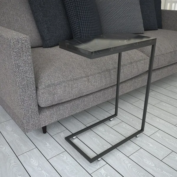 Rozkladací stôl Callen Black Marble