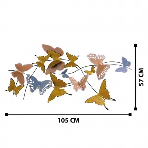 Wallity Nástěnná kovová dekorace Butterflies vícebarevná