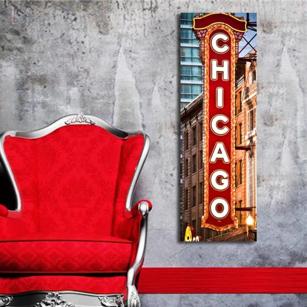 ASIR Obraz na plátne CHICAGO s LED podsvietením 30 cm