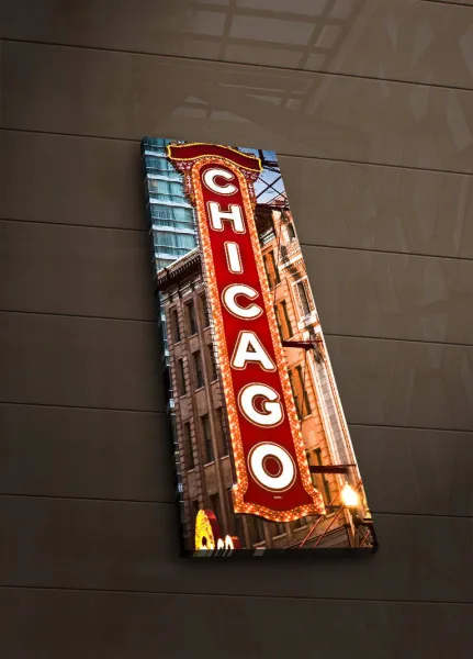ASIR Obraz na plátne CHICAGO s LED podsvietením 30 cm