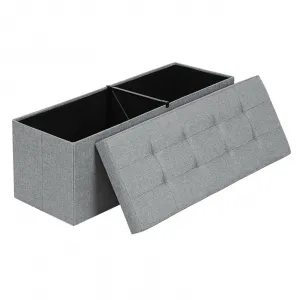 SONGMICS Úložný sedací box čalúnený skladací 110x38 cm sivý