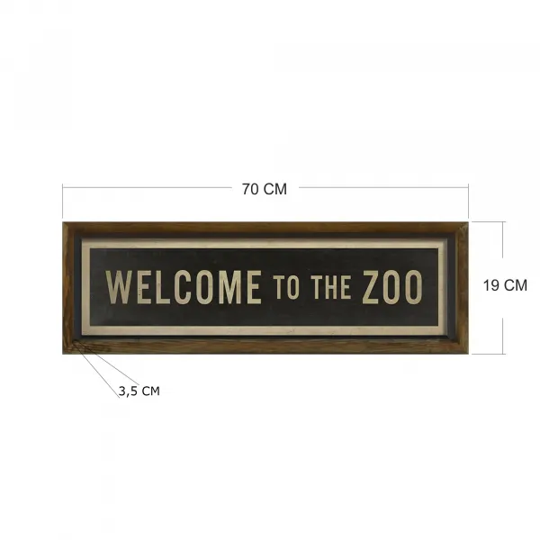 ASIR Obraz na stenu WELCOME TO THE ZOO 19 cm MDF
