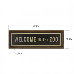 ASIR Obraz na stenu WELCOME TO THE ZOO 19 cm MDF