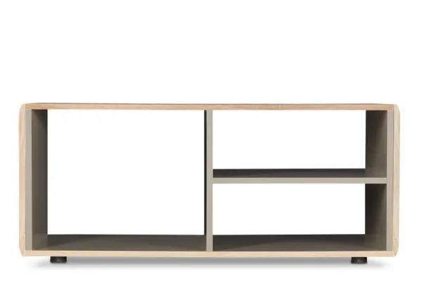 KONSIMO Konferenčný stolík AVERO police dub biela 112 x 47 x 60 cm