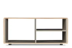 KONSIMO Konferenčný stolík AVERO police dub biela 112 x 47 x 60 cm