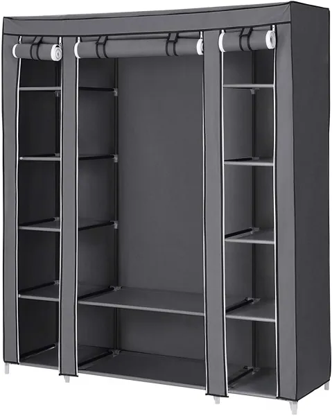 SONGMICS Látková skriňa šedá 150 x 45 x 175 cm