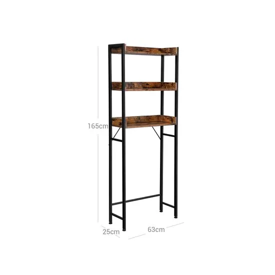 VASAGLE Regál za toaletu kovový rám 63 x  165 x 25 cm