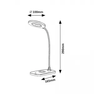 Rabalux Stolná LED lampa HARDIN, 5W, 210 lm, 2700-6000 K, biela, 16,5 x 29 cm