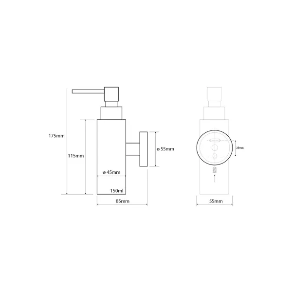 SAPHO - X-STEEL dávkovač mýdla 150ml, nerez mat XS100