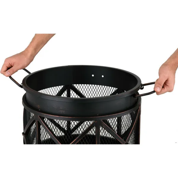 Záhradné ohnisko oceľové 2v1, 42 cm