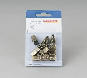 Gardinia Háčik s klipom mosadzný, 10 ks