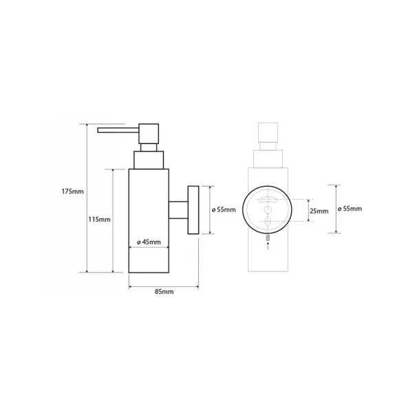 SAPHO - X-ROUND dávkovač mýdla 150ml, chrom XR104