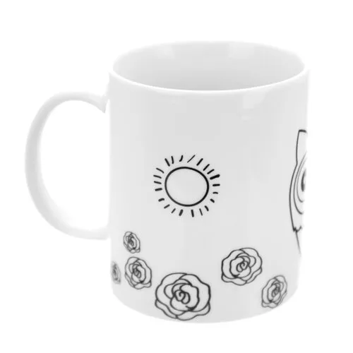 Porcelánový hrnček SOVA s farbami a štetcom, 380 ml