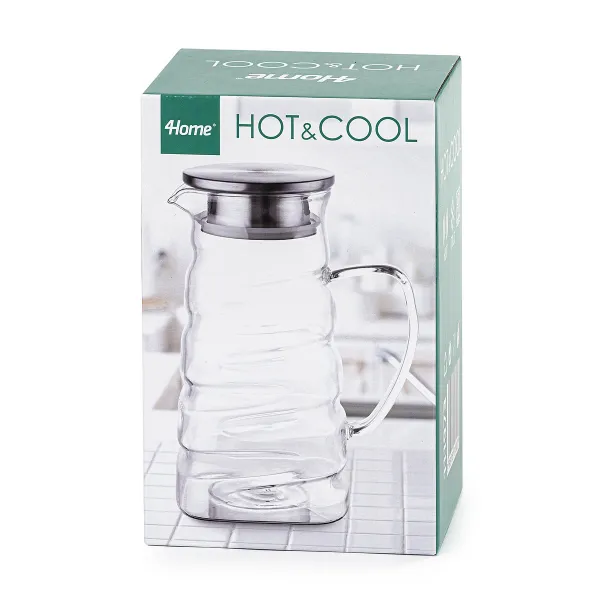 4Home Sklenený džbán Wave Hot&Cool, 1,2 ll