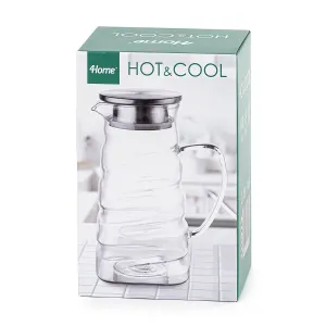 4Home Sklenený džbán Wave Hot&Cool, 1,2 ll