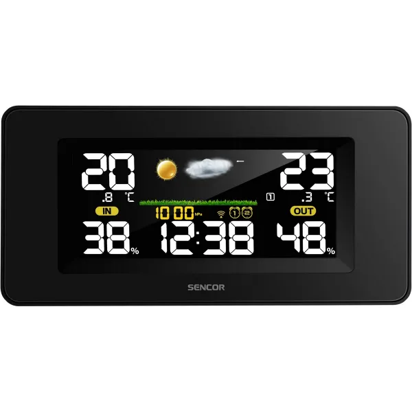 Sencor SWS 5270 meteostanica s bezdrôtovým snímačom, čierna