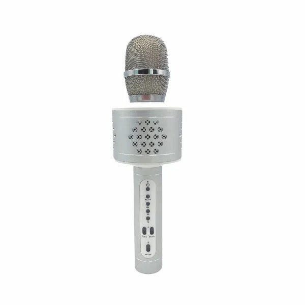 Mikrofón karaoke Bluetooth strieborný