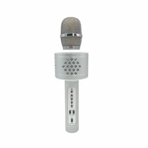 Mikrofón karaoke Bluetooth strieborný