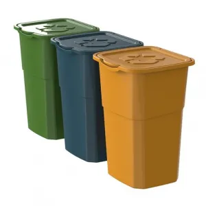Sada 3 ECO odpadkových košov na triedený odpad 3 x 50 l