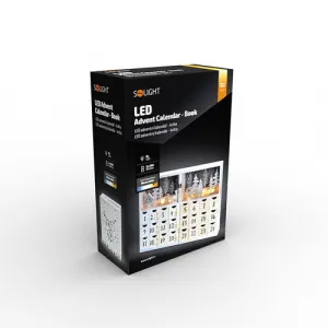Solight LED adventný kalendár Kniha, 8x LED, 40 x 30 cm, 2x AAA