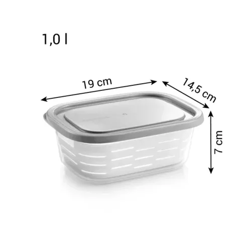 Dóza do mrazničky s košíkom 4FOOD 1.0 l