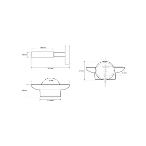 SAPHO - X-ROUND mýdlenka, mléčné sklo, chrom XR803