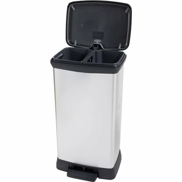 CURVER Odpadkový kôš DECO BIN DUO 23L+23L | strieborná