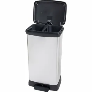 CURVER Odpadkový kôš DECO BIN DUO 23L+23L | strieborná